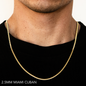 10K 2.5MM YELLOW GOLD SOLID MIAMI CUBAN 22 CHAIN NECKLACE"