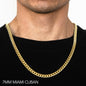 14K 7MM YELLOW GOLD HOLLOW MIAMI CUBAN 18 CHAIN NECKLACE"