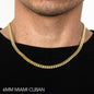 14K 6MM YELLOW GOLD HOLLOW MIAMI CUBAN 22 CHAIN NECKLACE"