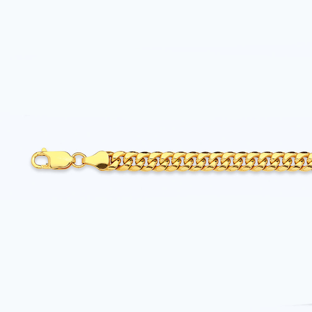 14K 4.5MM YELLOW GOLD HOLLOW MIAMI CUBAN 24 CHAIN NECKLACE"