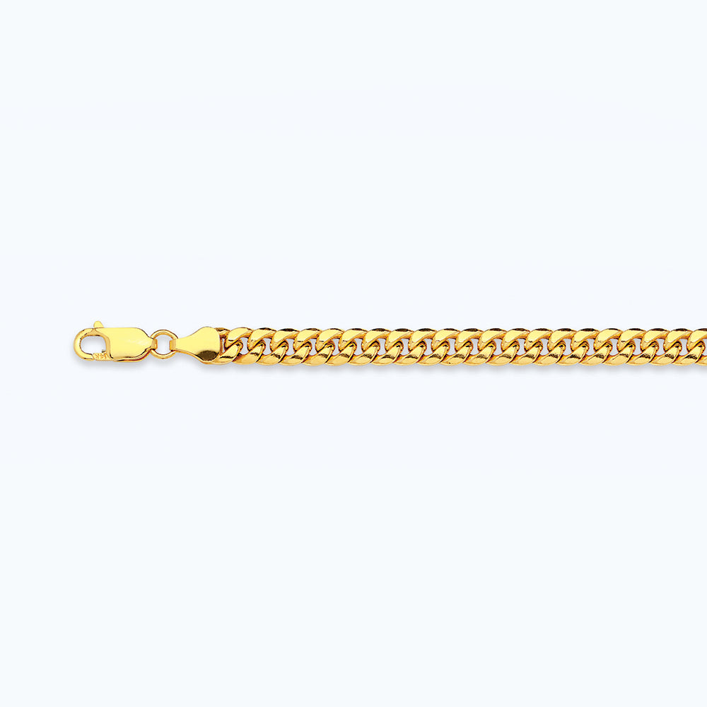 14K 3.75MM YELLOW GOLD HOLLOW MIAMI CUBAN 8.5" CHAIN BRACELET"