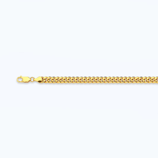 14K 3MM YELLOW GOLD HOLLOW MIAMI CUBAN 8 CHAIN BRACELET"