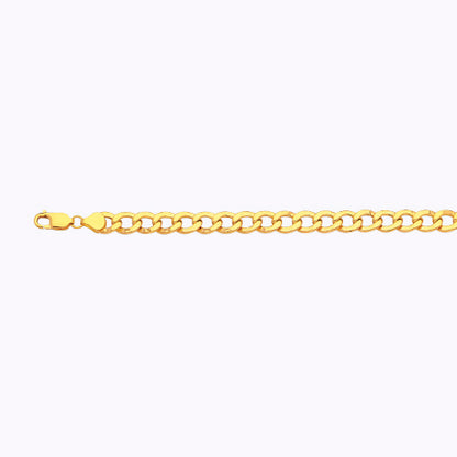 14K 7.5MM YELLOW GOLD HOLLOW CURB 16 CHAIN NECKLACE"