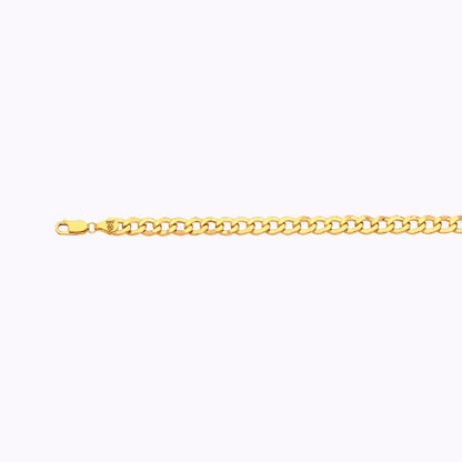 14K 6.5MM YELLOW GOLD HOLLOW CURB 16 CHAIN NECKLACE"