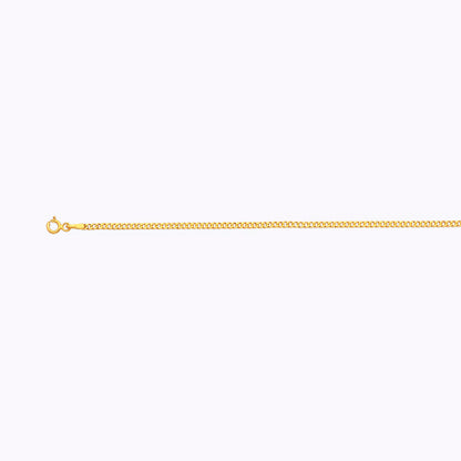 14K 2MM YELLOW GOLD HOLLOW CURB 16 CHAIN NECKLACE"