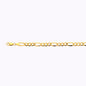 14K 6.5MM YELLOW GOLD HOLLOW FIGARO 7.5 CHAIN BRACELET"