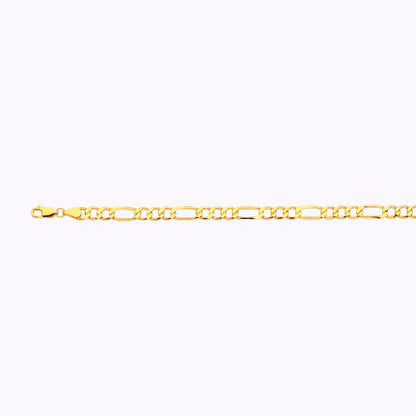 14K 5MM YELLOW GOLD HOLLOW FIGARO 20 CHAIN NECKLACE"