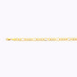 14K 5MM YELLOW GOLD HOLLOW FIGARO 7.5 CHAIN BRACELET"