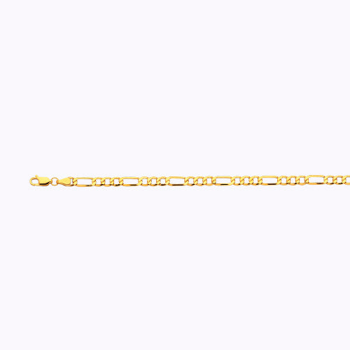 14K 4MM YELLOW GOLD HOLLOW FIGARO 28" CHAIN NECKLACE