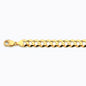 14K 12MM YELLOW GOLD SOLID CURB 7 CHAIN BRACELET"