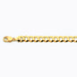 14K 11MM YELLOW GOLD SOLID CURB 7.5 CHAIN BRACELET"