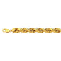 14K 10MM YELLOW GOLD DC HOLLOW ROPE 7.5 CHAIN BRACELET"