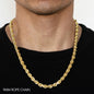 14K 9MM YELLOW GOLD DC HOLLOW ROPE 20 CHAIN NECKLACE"