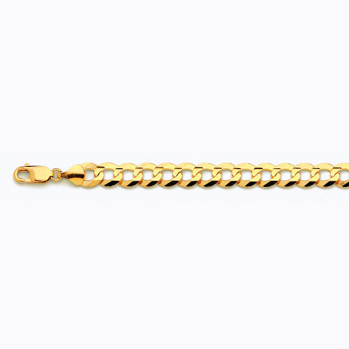 14K 9.5MM YELLOW GOLD SOLID CURB 16 CHAIN NECKLACE"