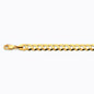 14K 9.5MM YELLOW GOLD SOLID CURB 7.5 CHAIN BRACELET"