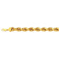 14K 6MM YELLOW GOLD DC HOLLOW ROPE 9 CHAIN BRACELET"