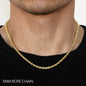 14K 5MM YELLOW GOLD DC HOLLOW ROPE 30 CHAIN NECKLACE"