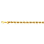 14K 4MM YELLOW GOLD DC HOLLOW ROPE 7 CHAIN BRACELET"