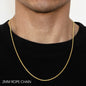 14K 2MM YELLOW GOLD DC HOLLOW ROPE 24 CHAIN NECKLACE"