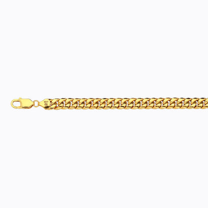 14K 7.5MM YELLOW GOLD HOLLOW MIAMI CUBAN 24 CHAIN NECKLACE"