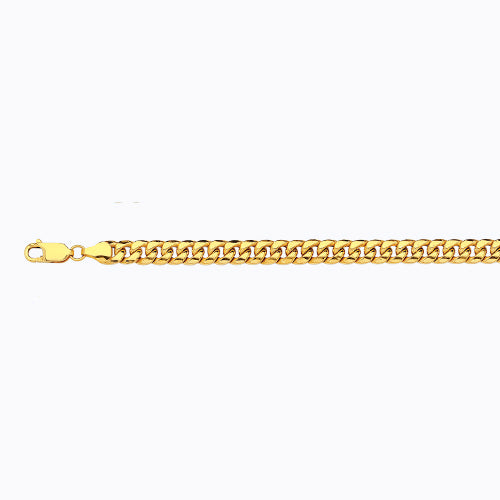 14K 7MM YELLOW GOLD HOLLOW MIAMI CUBAN 18 CHAIN NECKLACE"