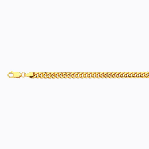 14K 6MM YELLOW GOLD HOLLOW MIAMI CUBAN 22 CHAIN NECKLACE"