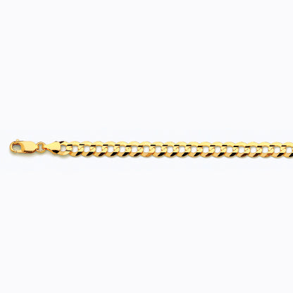 14K 7MM YELLOW GOLD SOLID CURB 20 CHAIN NECKLACE"