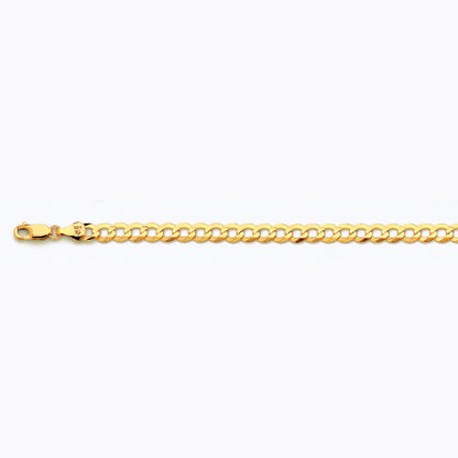 14K 5.5MM YELLOW GOLD SOLID CURB 18 CHAIN NECKLACE"