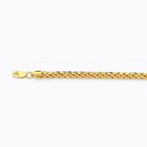 14K 4MM YELLOW GOLD PALM 7.5 CHAIN BRACELET"