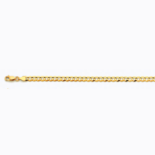 14K 4.5MM YELLOW GOLD SOLID CURB 16 CHAIN NECKLACE"