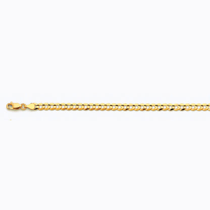 14K 4.5MM YELLOW GOLD SOLID CURB 20 CHAIN NECKLACE"