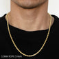 14K 3.5MM YELLOW GOLD SOLID DC ROPE 18 CHAIN NECKLACE"