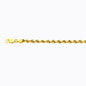 14K 3.5MM YELLOW GOLD SOLID DC ROPE 8 CHAIN BRACELET"