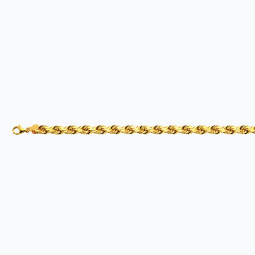 14K 8MM YELLOW GOLD SOLID DC ROPE 8 CHAIN BRACELET"