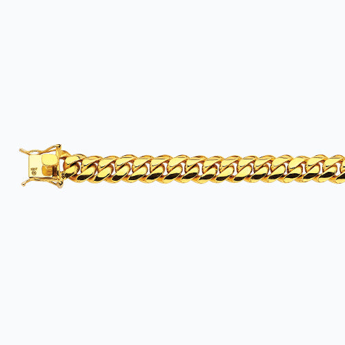 14K 12MM YELLOW GOLD SOLID MIAMI CUBAN 16 CHAIN NECKLACE"