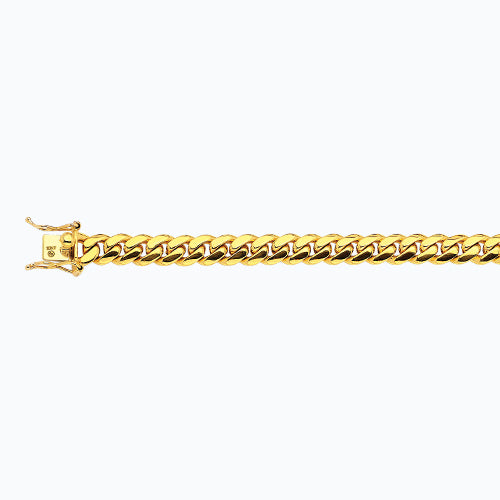 14K 9MM YELLOW GOLD SOLID MIAMI CUBAN 16 CHAIN NECKLACE"