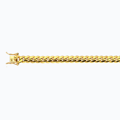 14K 8MM YELLOW GOLD SOLID MIAMI CUBAN 18 CHAIN NECKLACE"