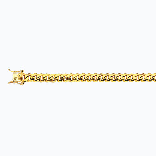 14K 7MM YELLOW GOLD SOLID MIAMI CUBAN 22 CHAIN NECKLACE"