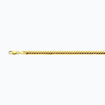 14K 5MM YELLOW GOLD SOLID MIAMI CUBAN 24 CHAIN NECKLACE"