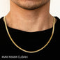14K 4MM YELLOW GOLD SOLID MIAMI CUBAN 28 CHAIN NECKLACE"