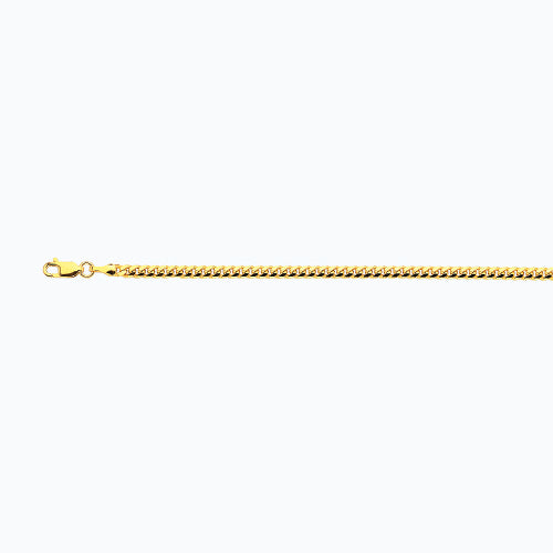 14K 3.5MM YELLOW GOLD SOLID MIAMI CUBAN 24 CHAIN NECKLACE"