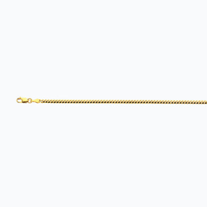 14K 2.5MM YELLOW GOLD SOLID MIAMI CUBAN 18 CHAIN NECKLACE"