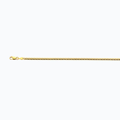 14K 2.5MM YELLOW GOLD SOLID MIAMI CUBAN 26 CHAIN NECKLACE"