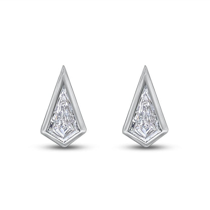0.54 Cttw Kite Shape Lab Grown Diamond Push Back Solitaire Stud Earrings In 14K Solid Gold Jewelry