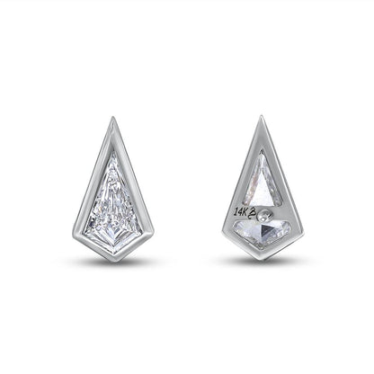 0.54 Cttw Kite Shape Lab Grown Diamond Push Back Solitaire Stud Earrings In 14K Solid Gold Jewelry