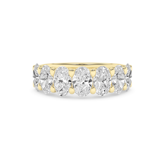 14K Solid Gold 3.10 Carat Lab Grown Diamond Oval Eternity Engagement Ring