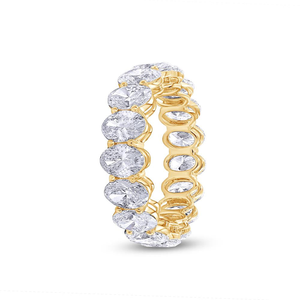 14K Solid Gold 5.29 Carat IGI Certified Lab Grown Diamond Oval Wedding Band