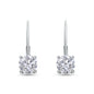 1.18 Cttw Round Shape Lab Grown Diamond Lever Back Solitaire Drop Earrings In 14K Solid Gold Jewelry
