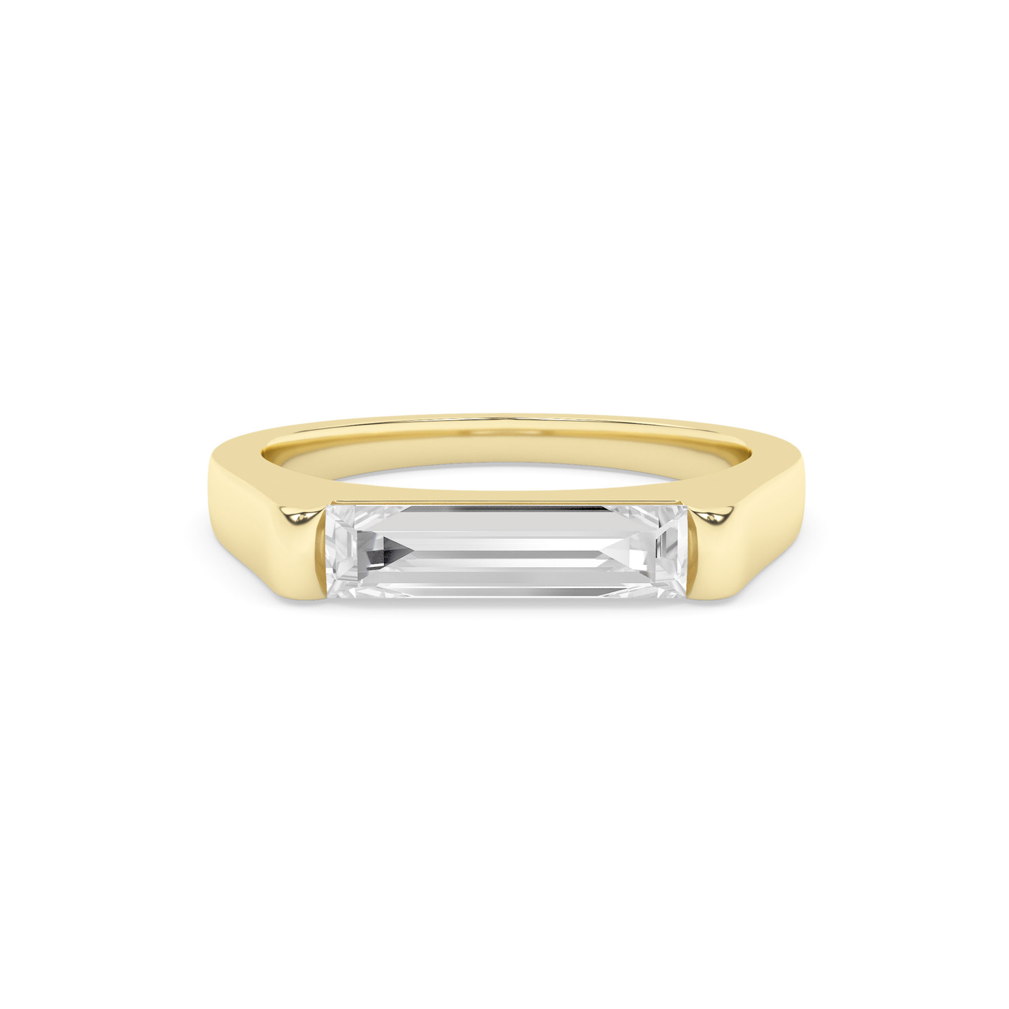 14K Solid Gold 0.40 Carat Lab Grown Diamond Baguette Engagement Ring