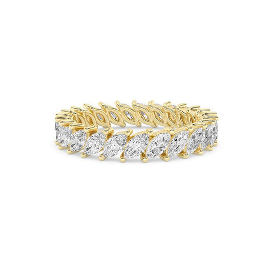14K Solid Gold 1.55 Carat IGI Certified Lab Grown Diamond Marquise Wedding Band